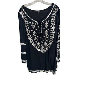 Lulus Black Embroidered‎ Dress - Size M